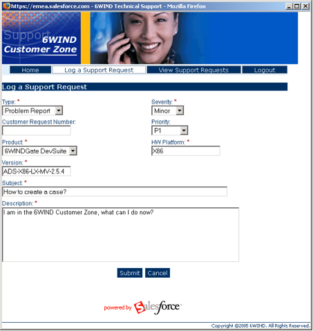 Figure3 Log a Support Request