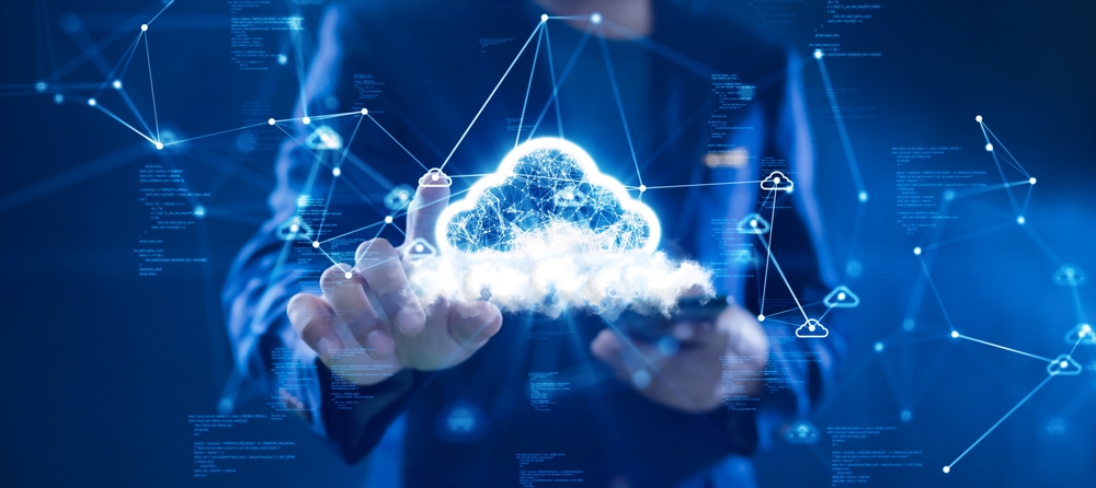 Cloud,Or,Edge,Computing,Technology,Concept.,Businessman,Uses,Finger,To